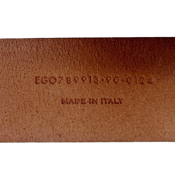 YVES SAINT LAURENT Cassandre Leather Thin Belt Brown Size 90