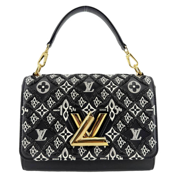 LOUIS VUITTON Metis Pochette Jacquard Since 1854 Leather Top Handle Satchel Bag Black