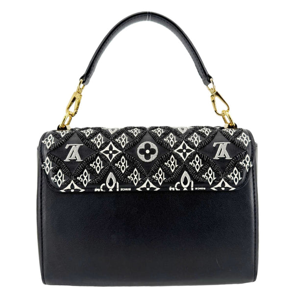 LOUIS VUITTON Metis Pochette Jacquard Since 1854 Leather Top Handle Satchel Bag Black