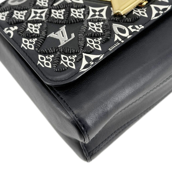 LOUIS VUITTON Metis Pochette Jacquard Since 1854 Leather Top Handle Satchel Bag Black