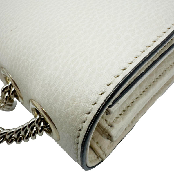 GUCCI Interlocking G Dollar Calfskin Top Handle Crossbody Bag Off White 510303