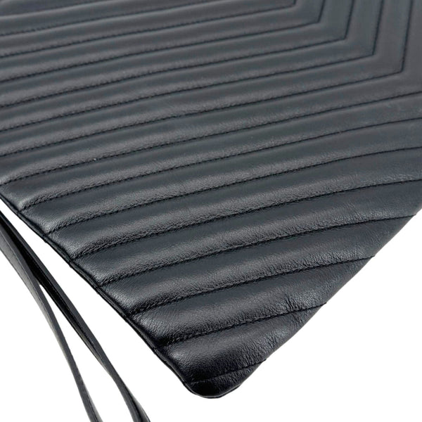 YVES SAINT LAURENT Chevron Leather Document Holder Black