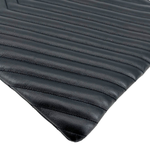YVES SAINT LAURENT Chevron Leather Document Holder Black