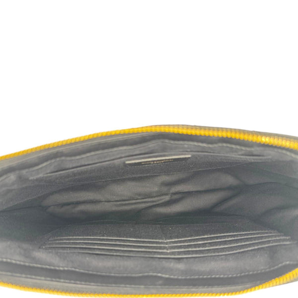 YVES SAINT LAURENT Chevron Leather Document Holder Black