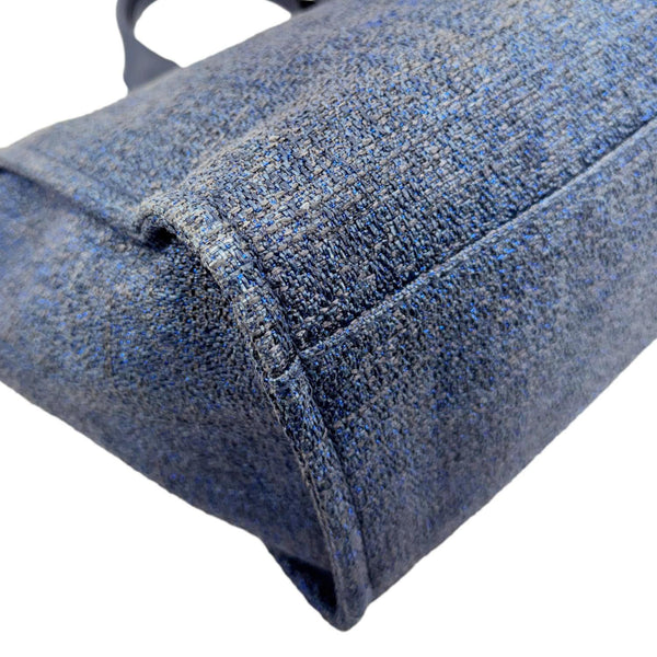 CHANEL Deauville Tweed Shopping Tote Bag Blue
