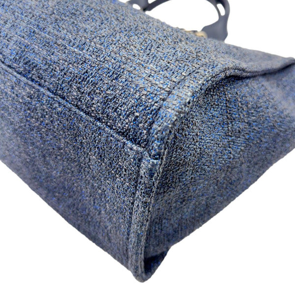 CHANEL Deauville Tweed Shopping Tote Bag Blue