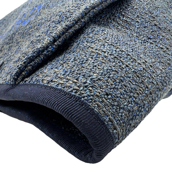 CHANEL Deauville Tweed Shopping Tote Bag Blue