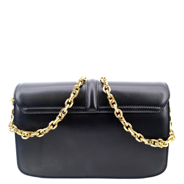 CELINE 16 Satinated Calfskin Leather Crossbody Chain Bag Black