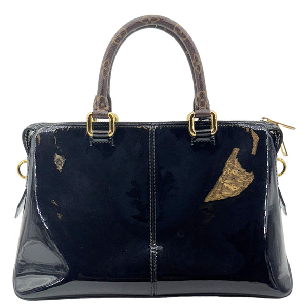 LOUIS VUITTON Miroir Vernis Leather Tote Shoulder Bag Black