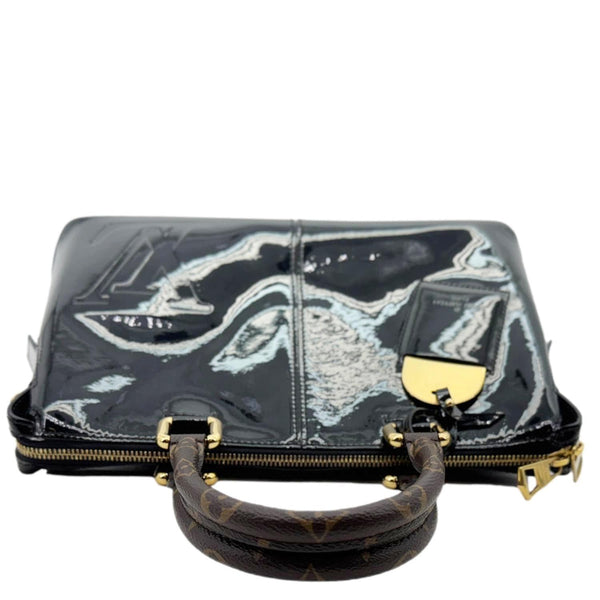 LOUIS VUITTON Miroir Vernis Leather Tote Shoulder Bag Black