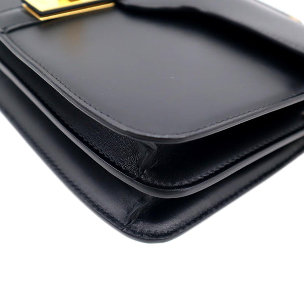 CELINE 16 Satinated Calfskin Leather Crossbody Chain Bag Black