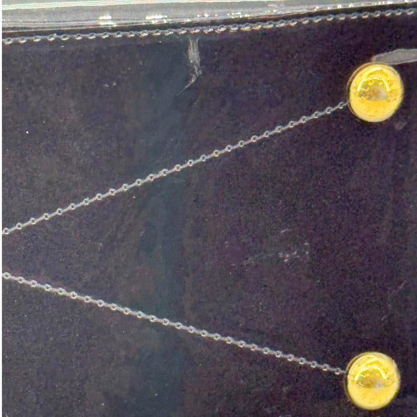 LOUIS VUITTON Miroir Vernis Leather Tote Shoulder Bag Black