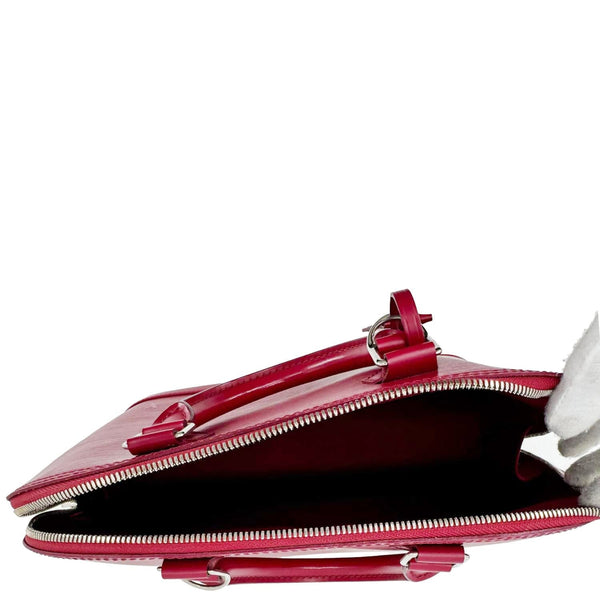 LOUIS VUITTON Alma PM Epi Leather Satchel Bag Burgundy