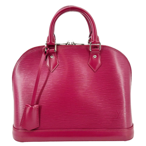 LOUIS VUITTON Alma PM Epi Leather Satchel Bag Burgundy