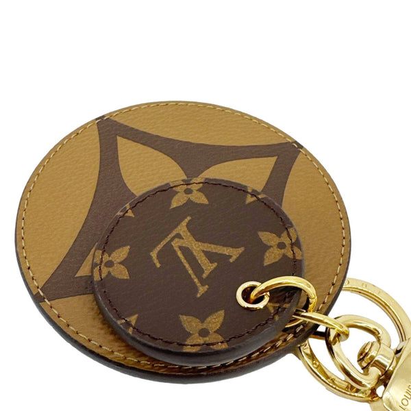 LOUIS VUITTON Reverse Monogram Canvas Key Holder and Bag Charm Brown