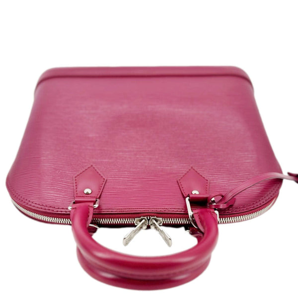 LOUIS VUITTON Alma PM Epi Leather Satchel Bag Burgundy