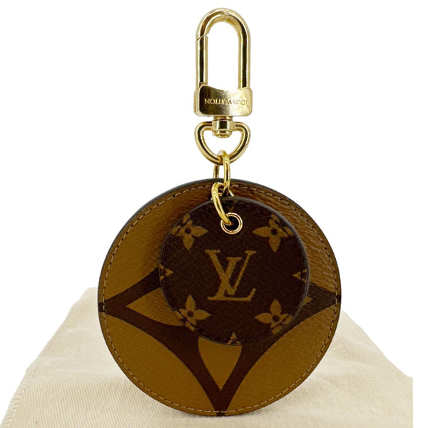 LOUIS VUITTON Reverse Monogram Canvas Key Holder and Bag Charm Brown