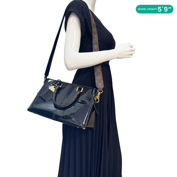 LOUIS VUITTON Miroir Vernis Leather Tote Shoulder Bag Black