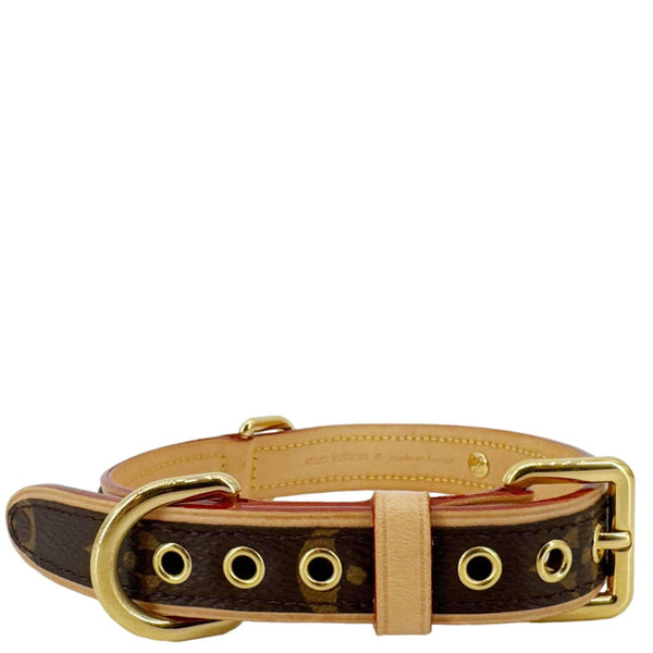 LOUIS VUITTON Monogram Canvas Dog Collar Brown