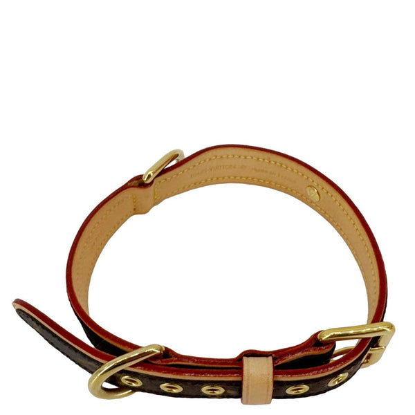 LOUIS VUITTON Monogram Canvas Dog Collar Brown