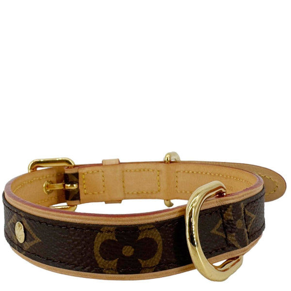 LOUIS VUITTON Monogram Canvas Dog Collar Brown