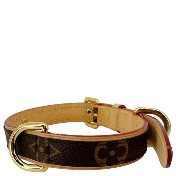 LOUIS VUITTON Monogram Canvas Dog Collar Brown