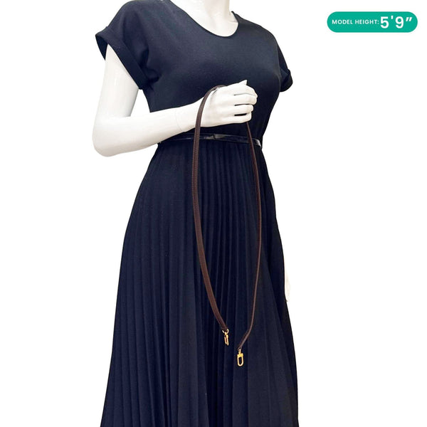 LOUIS VUITTON Leather Shoulder Strap Dark Brown