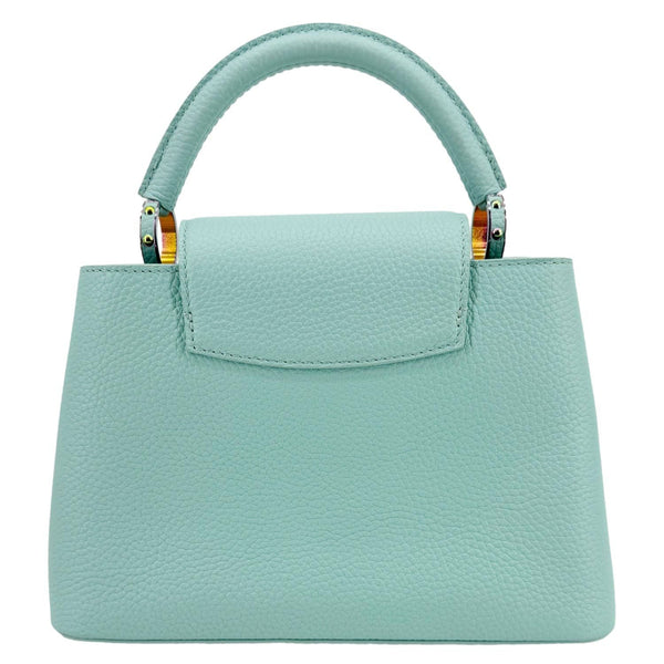 LOUIS VUITTON Capucines BB Taurillon Leather Satchel Bag Turquoise