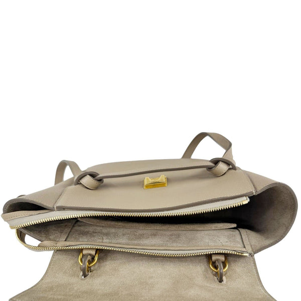 CELINE Nano Belt Grained Leather Shoulder Bag Taupe