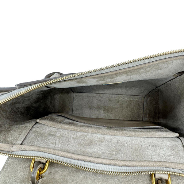 CELINE Nano Belt Grained Leather Shoulder Bag Taupe