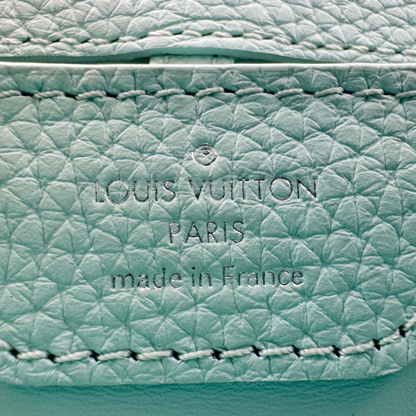 LOUIS VUITTON Capucines BB Taurillon Leather Satchel Bag Turquoise