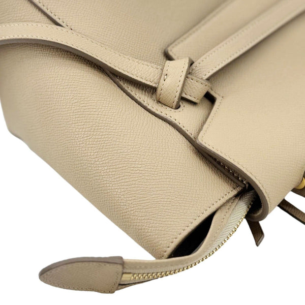 CELINE Nano Belt Grained Leather Shoulder Bag Taupe