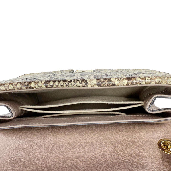 LOUIS VUITTON Very Chain Python Calfskin Leather Shoulder Bag Taupe