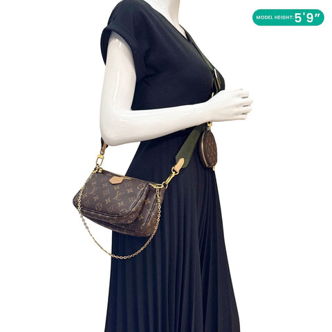 LOUIS VUITTON Multi Pochette Accessoires Monogram Canvas Crossbody Bag Brown