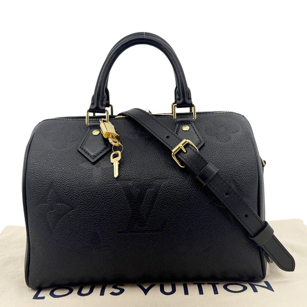 LOUIS VUITTON Speedy 25 Bandouliere Empreinte Leather Shoulder Bag Black