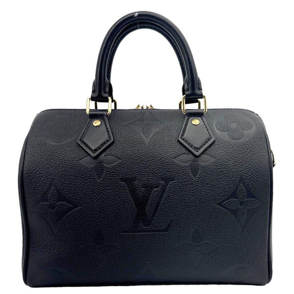 LOUIS VUITTON Speedy 25 Bandouliere Empreinte Leather Shoulder Bag Black