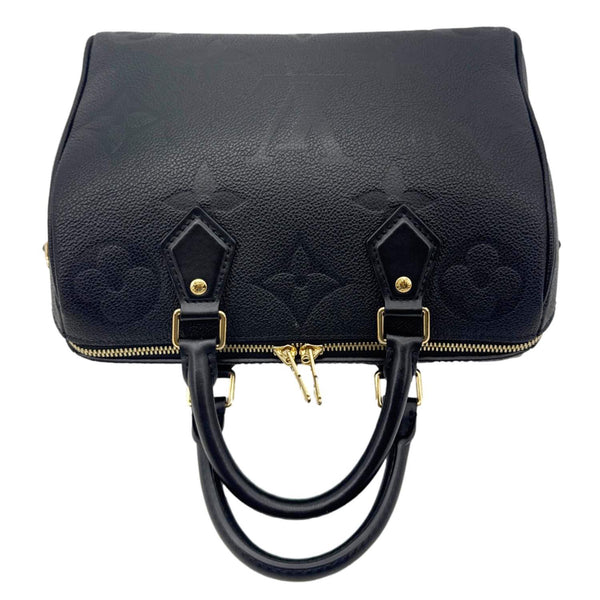LOUIS VUITTON Speedy 25 Bandouliere Empreinte Leather Shoulder Bag Black
