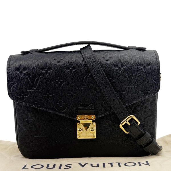 LOUIS VUITTON Metis Pochette Empreinte Leather Crossbody Bag Black