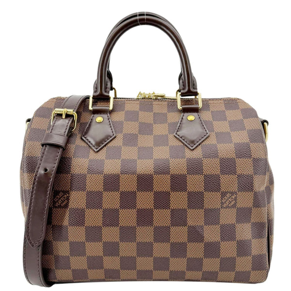 LOUIS VUITTON Speedy 25 Bandouliere Damier Ebene Shoulder Bag Brown