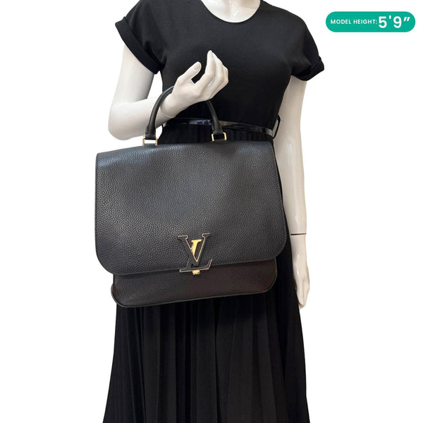LOUIS VUITTON Volta Taurillon Leather Shoulder Bag Black