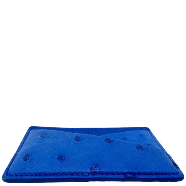 LOUIS VUITTON Ostrich Leather Card Holder Blue