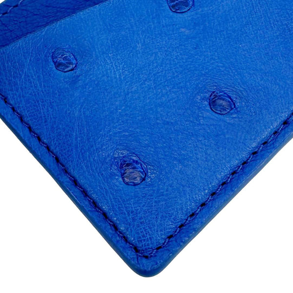 LOUIS VUITTON Ostrich Leather Card Holder Blue