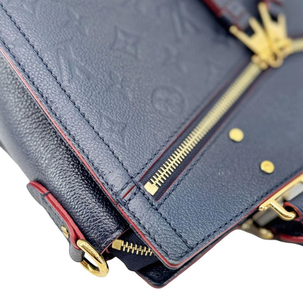 LOUIS VUITTON Sully PM Monogram Empreinte Leather Shoulder Bag Marine Rouge