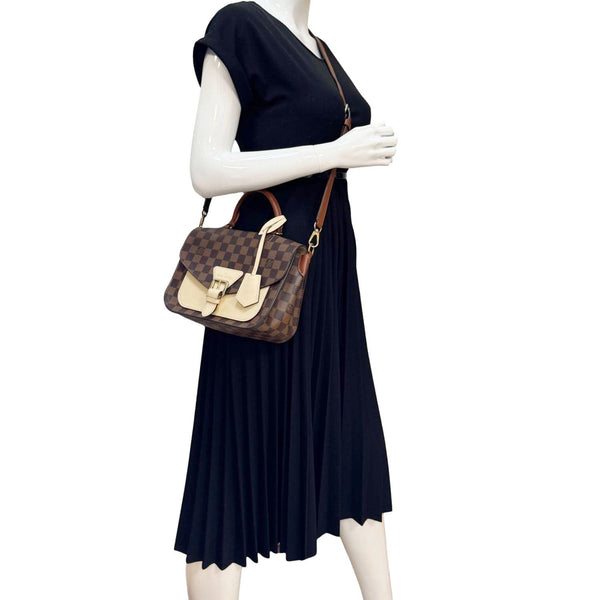 LOUIS VUITTON Beaumarchais Damier Ebene Shoulder Bag Brown