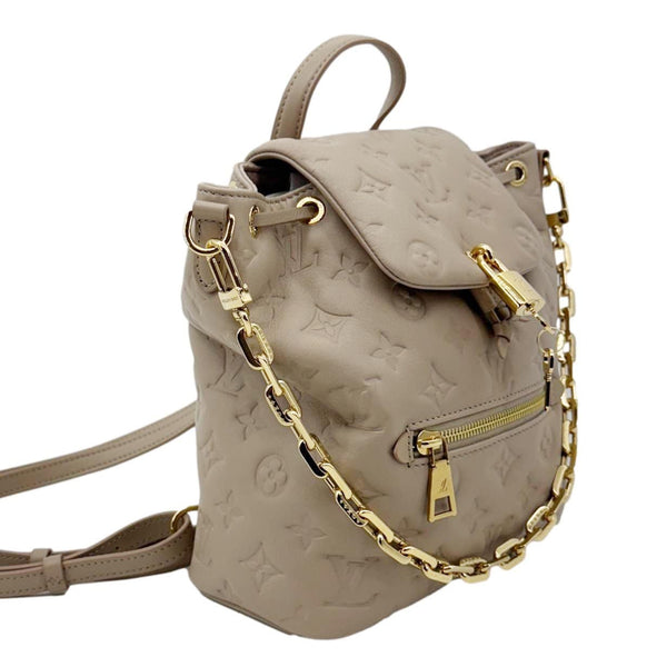 LOUIS VUITTON Coussin PM Embossed Monogram Leather Backpack Galet