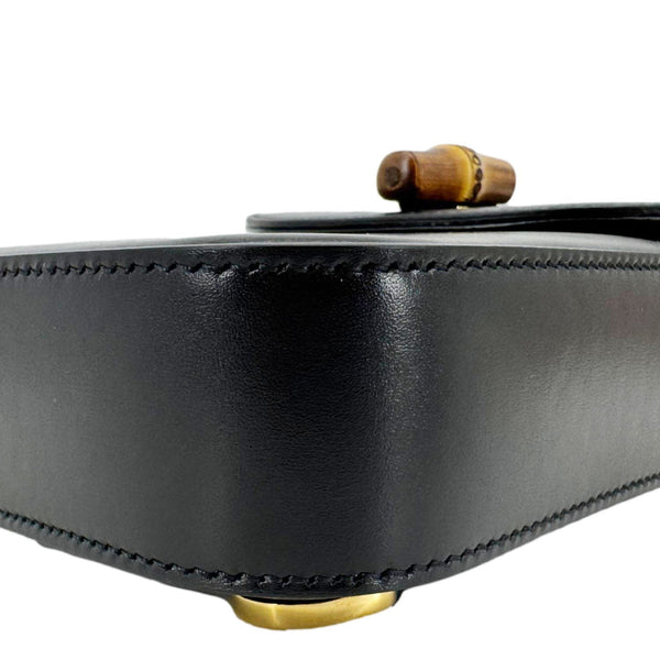 GUCCI Bamboo 3Way Calfskin Leather Shoulder Bag Black 702106