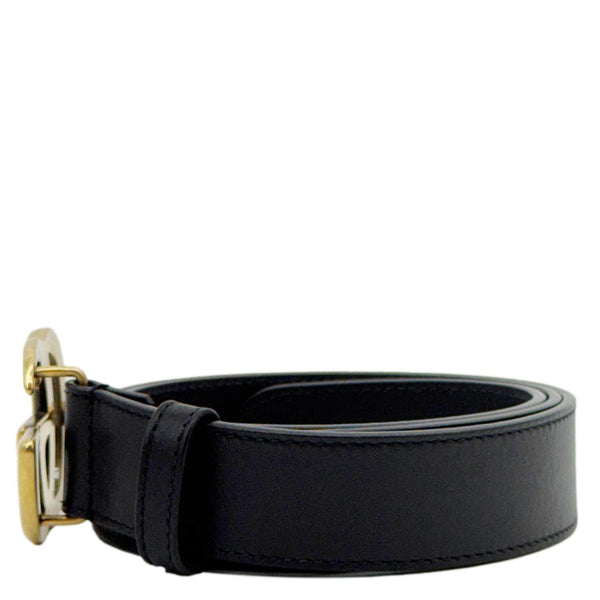GUCCI Double G buckle Marmont Leather Belt Black 414316 Size 80.32