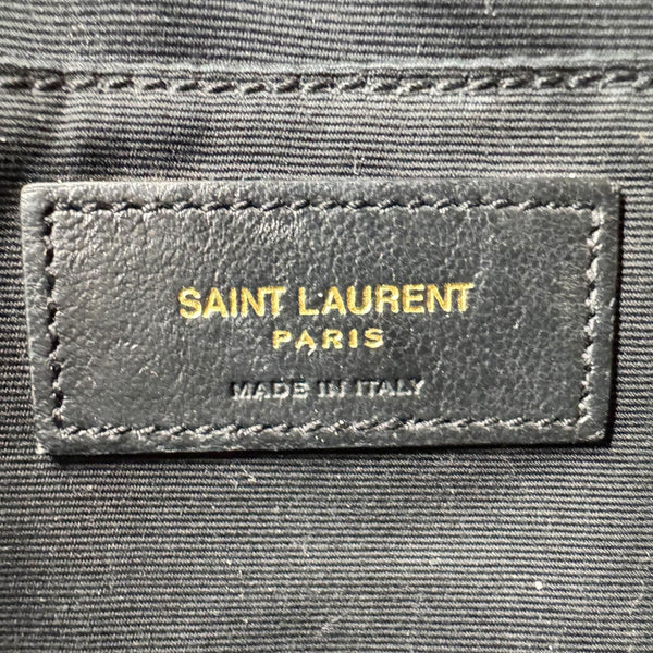 YVES SAINT LAURENT Lou Chevron Leather Camera Bag Black