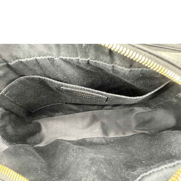 YVES SAINT LAURENT Lou Chevron Leather Camera Bag Black