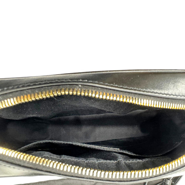 YVES SAINT LAURENT Lou Chevron Leather Camera Bag Black